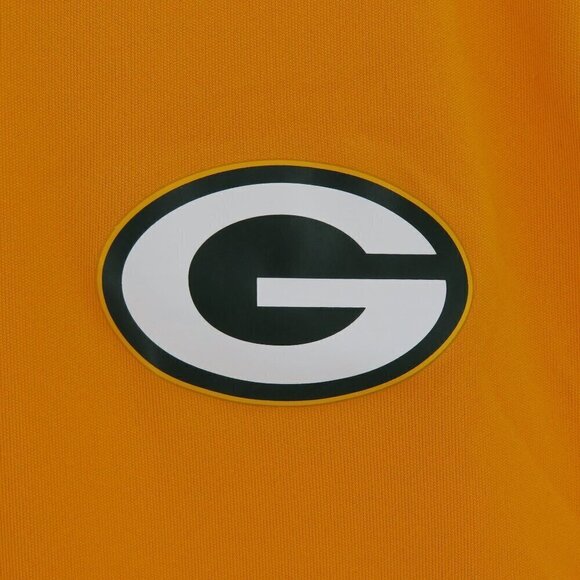 Majestic Mens Large Green Bay Packers Yellow Green Polo Shirt Cool Base Collared - Picture 3 of 10